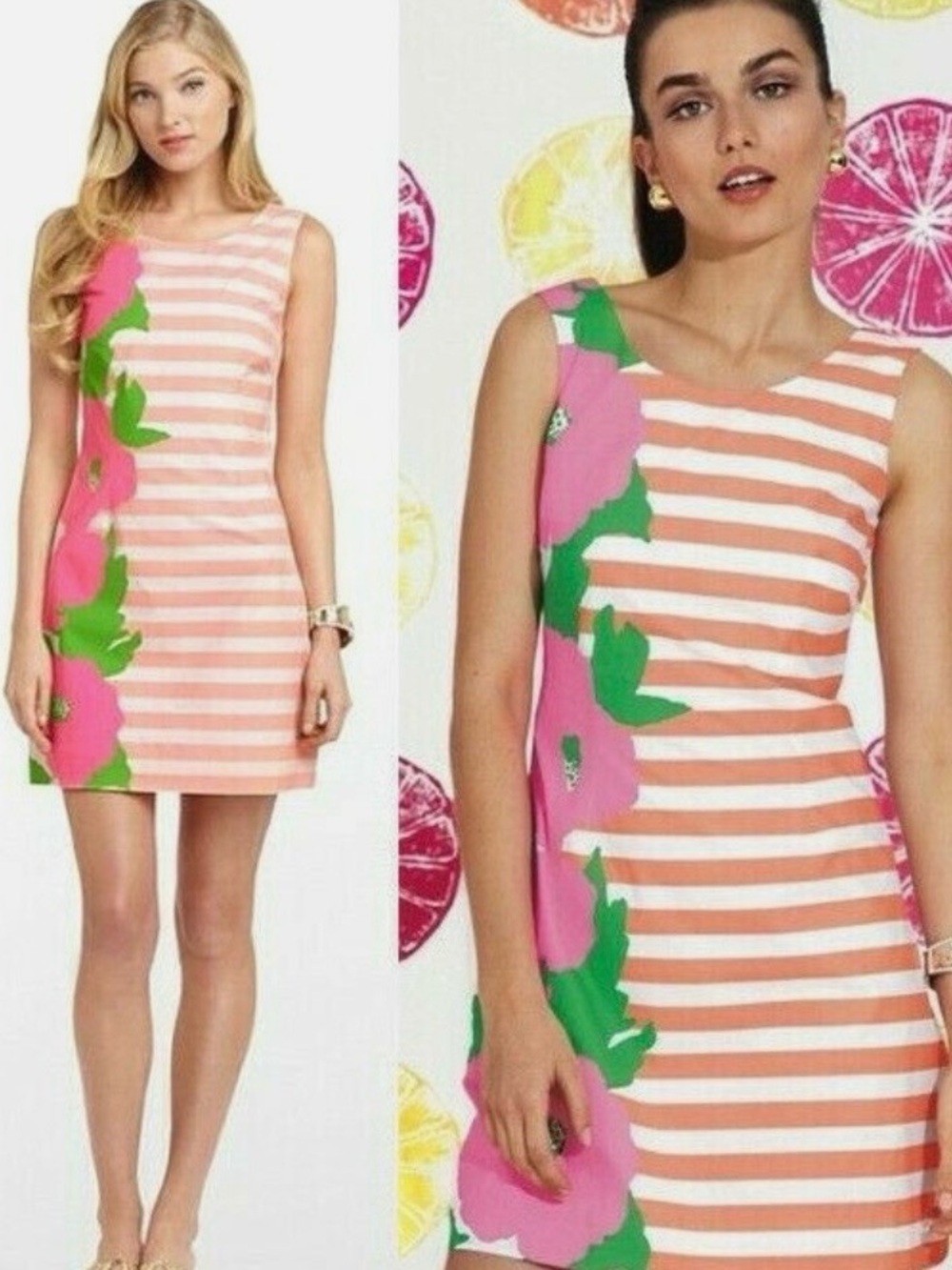 Lilly Pulitzer Delia Wildflower Shift Sleeveless Cotton Summer Sunrise Dress 4